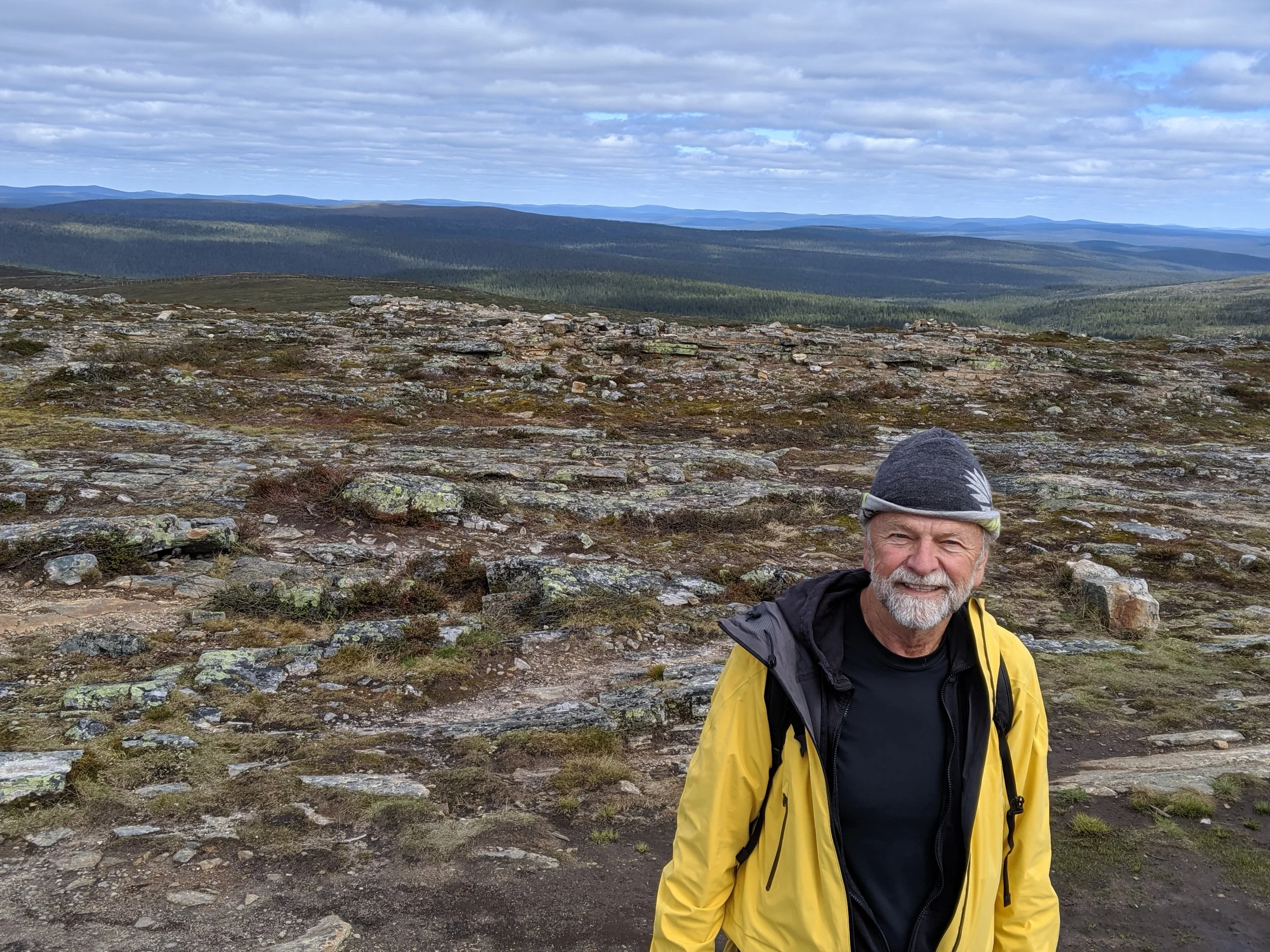 We hiked to the top of a fell (in Finland small mountains are called fells) . From the top we could see 50 miles or more in all directions.