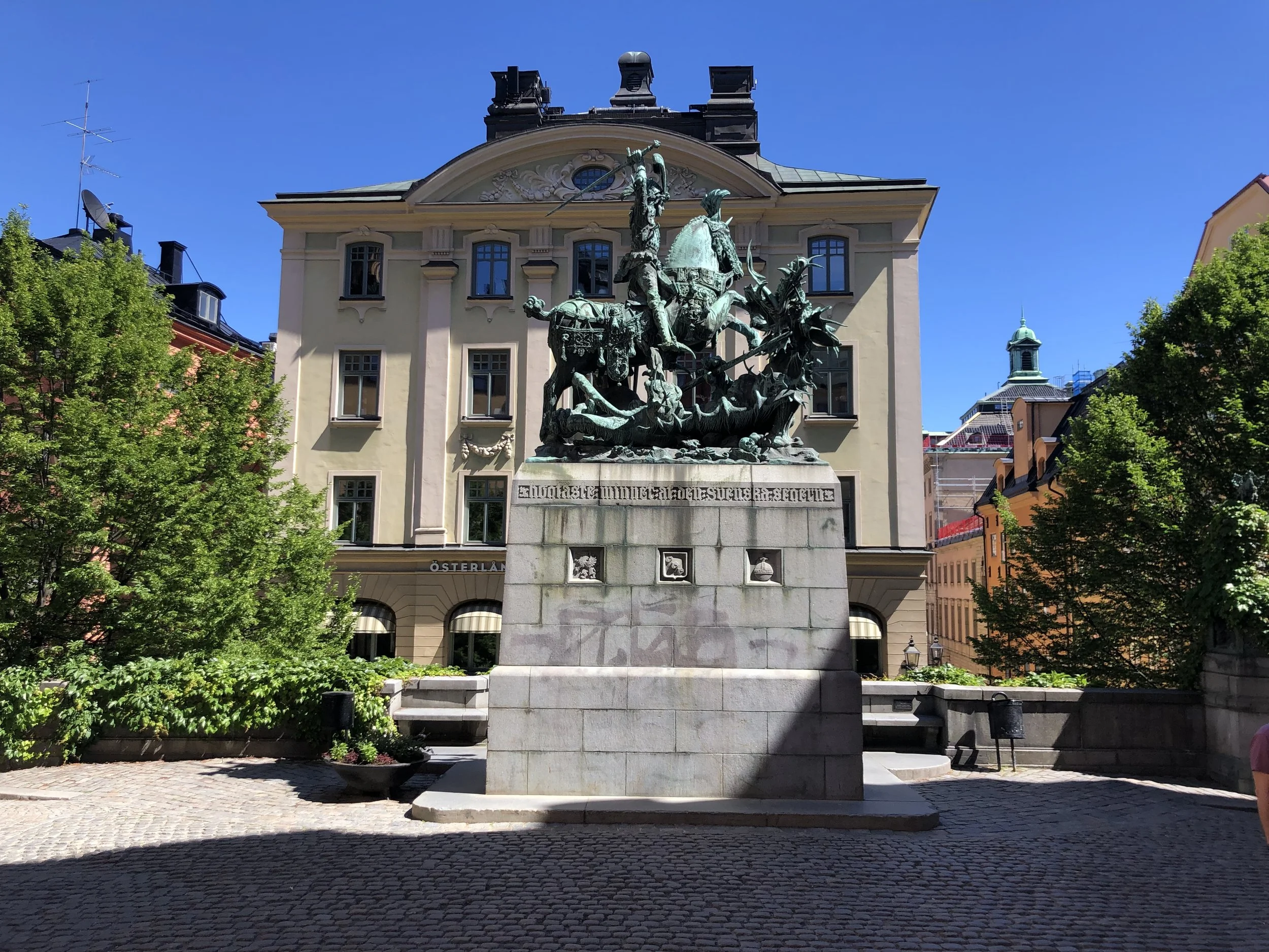 Statue of St George and the Dragon in Gamla Stad.