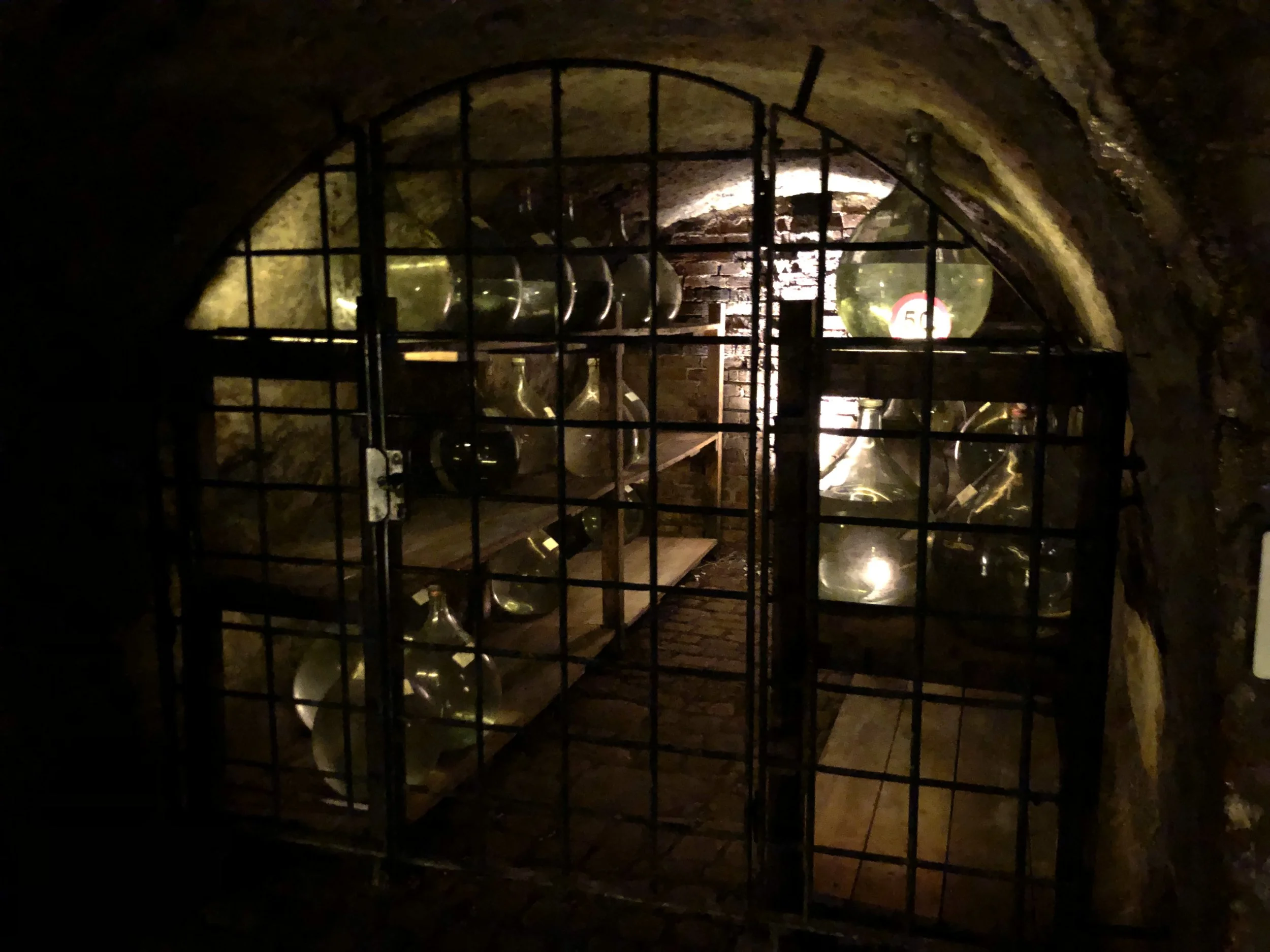 Beer brandy aging in the caverns.
