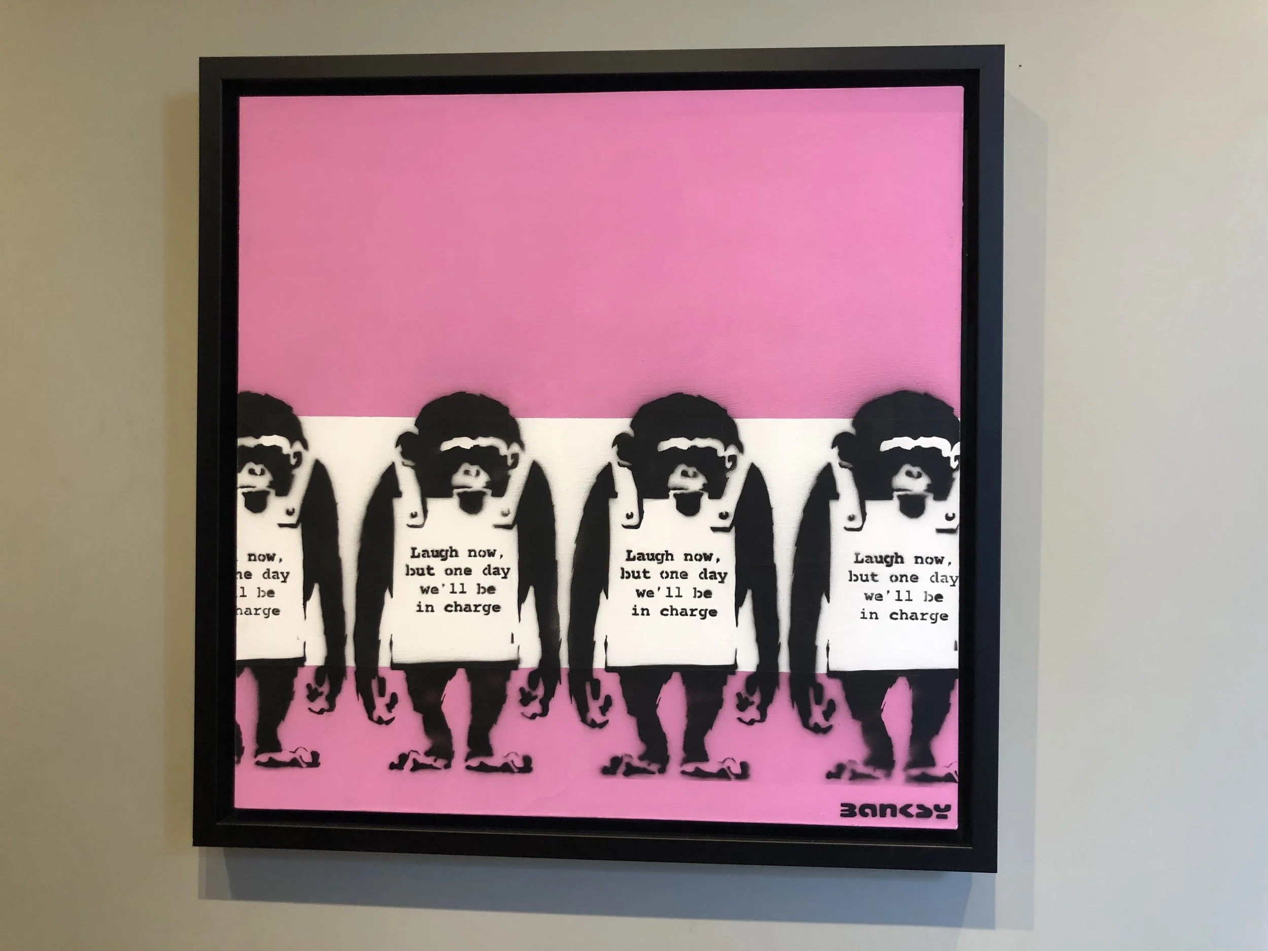 Another art museum that we really liked was the MOCO. Most of the pieces in this museum were done by the graffiti artist known as Banksy. All of the following were done by him.