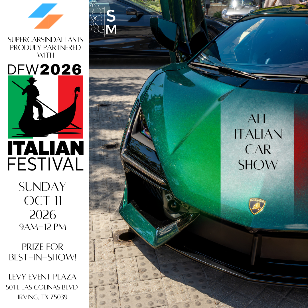 10/11 Register for the All Italian Car Show at DFW Italian Festival 2026!