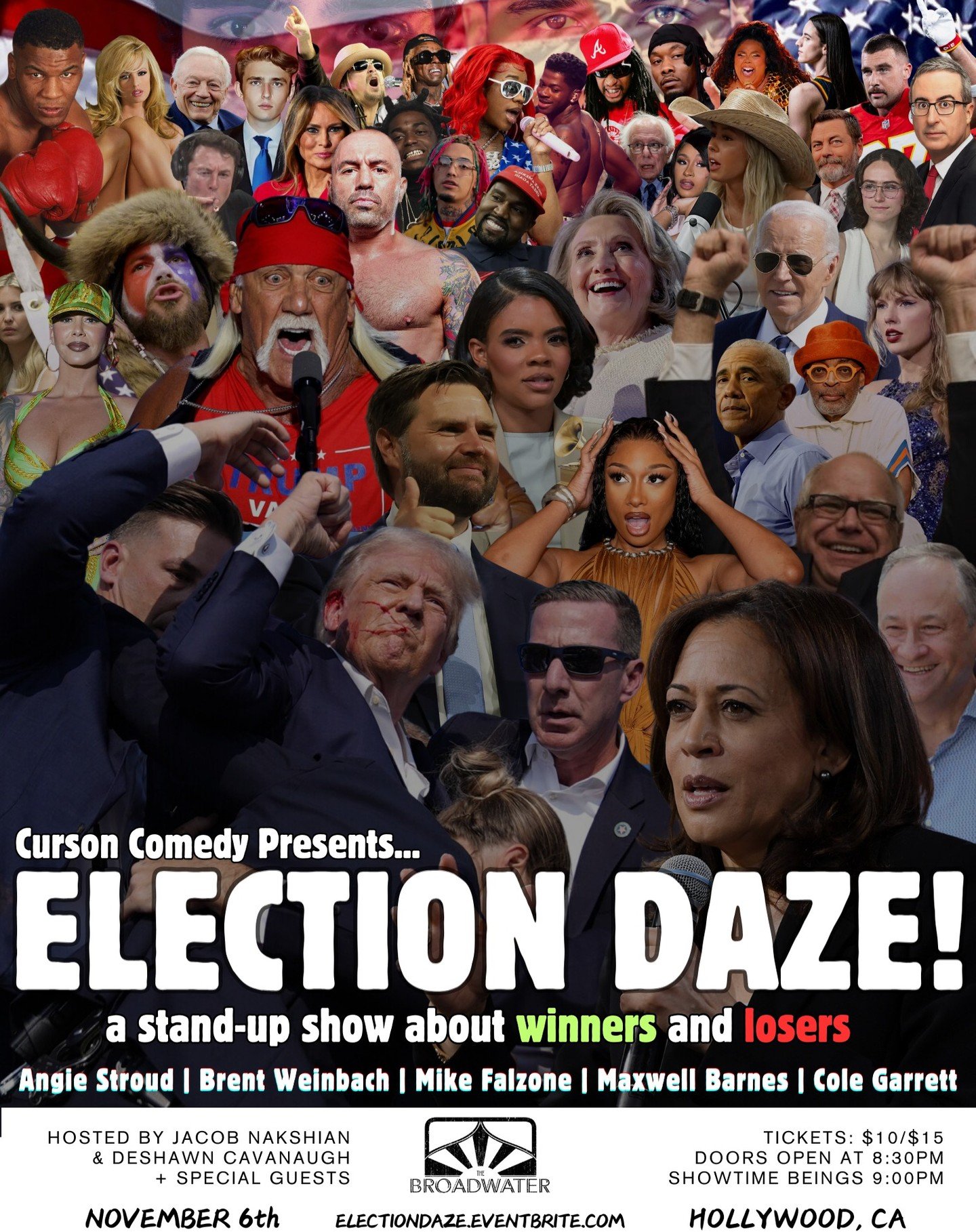IT'S TIME TO CHOOSE AMERICA! Election Day is right around the corner and it couldn't be better timing for Curson n' Screamin to announce our latest show: ELECTION DAZE!

NEW LOCATION!! We're taking over Hollywood at @thebroadwaterla Wednesday, Novemb