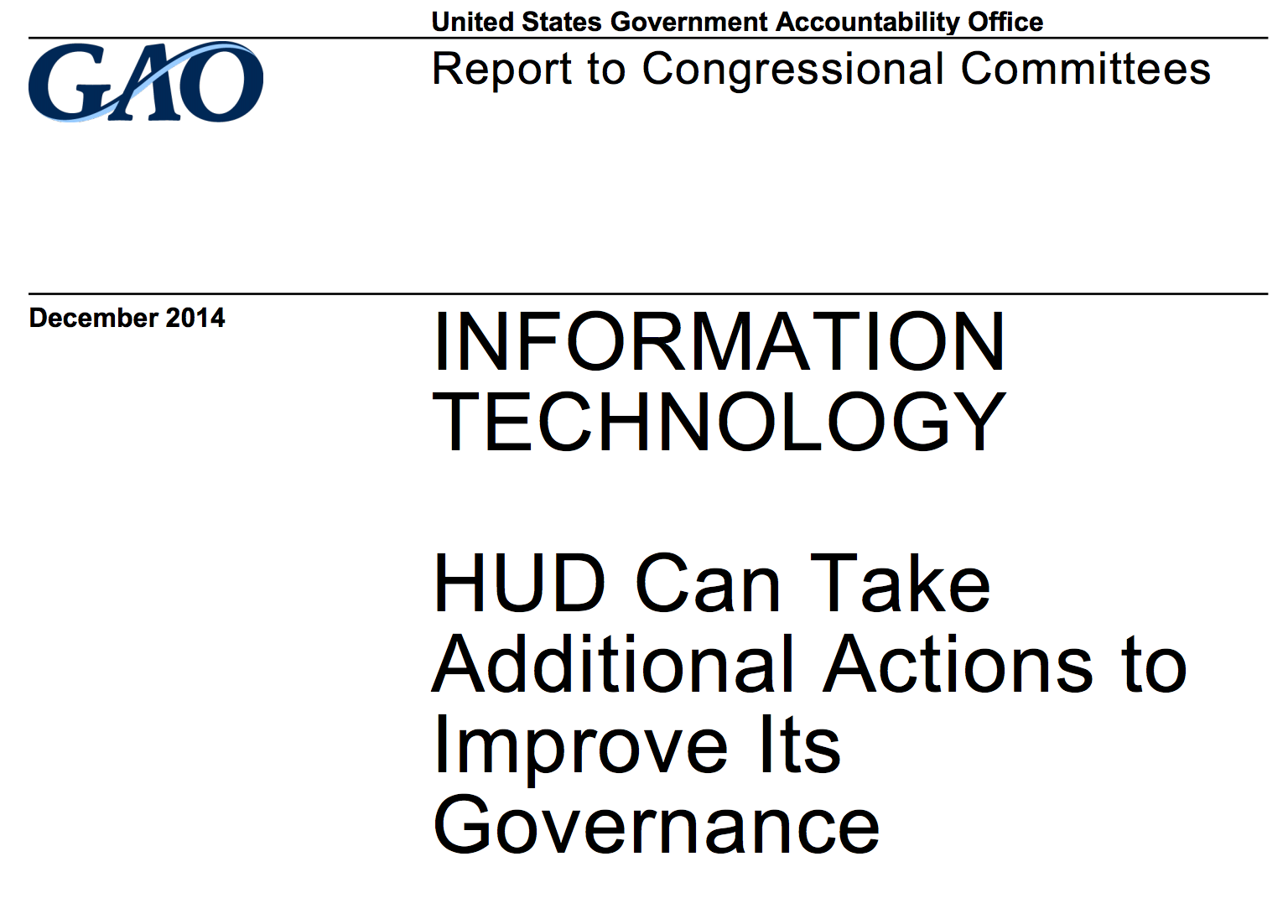 HUD IT Governance