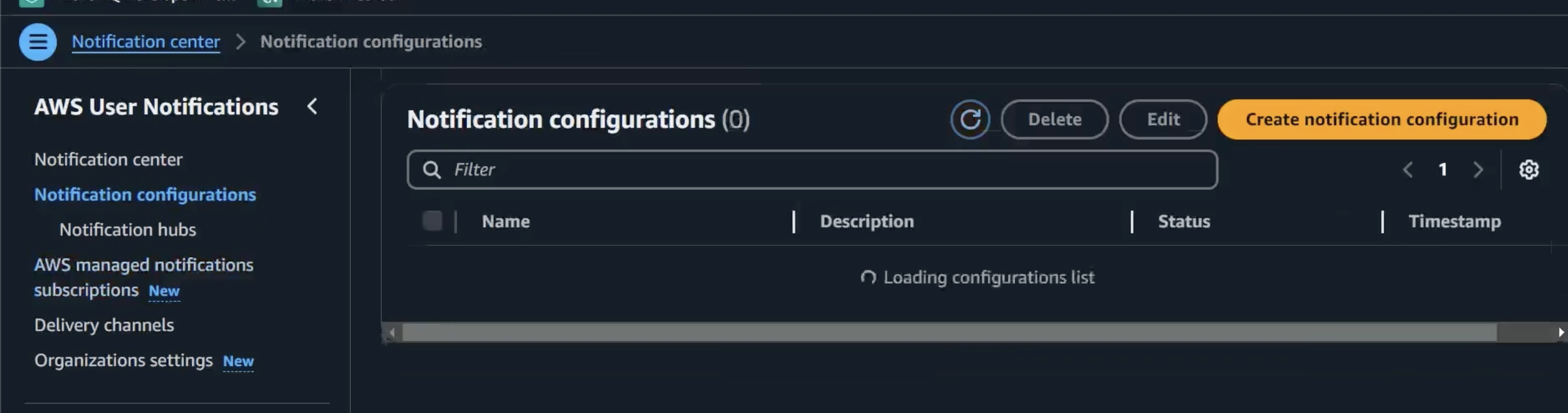  This video shows the User Notifications Console, its UI text, and the notification configuration flow. The video depicts text written for menu items, empty states, and button text.  