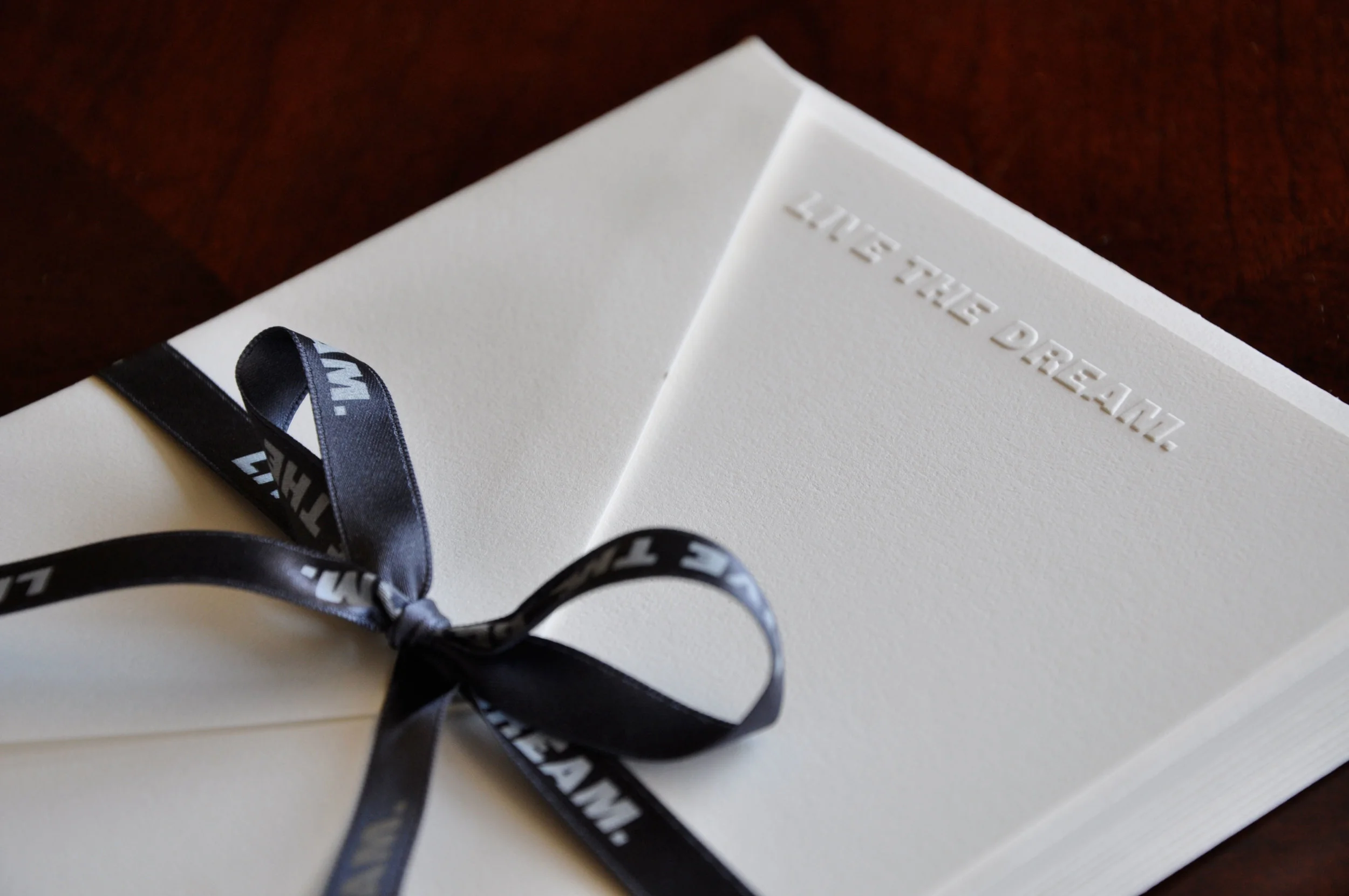 Live The Dream Custom Stationary & Ribbon