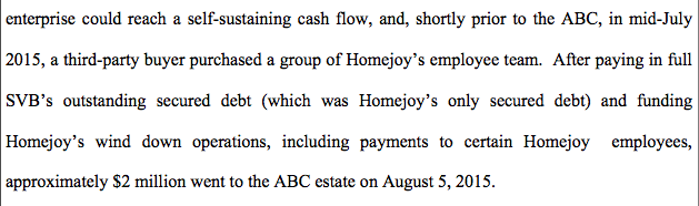Company's Bankruptcy Disclosure Statement, filed 9/15/16. 