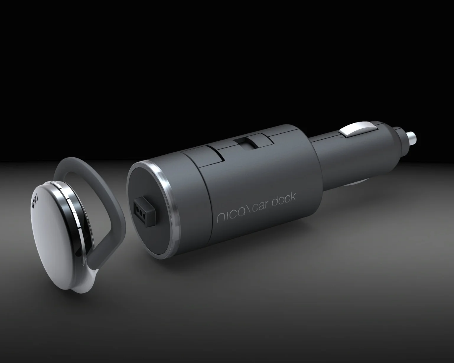 headset and car charging dock