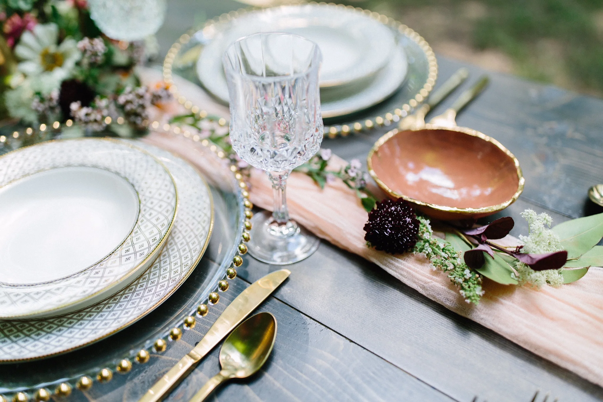 Clear Glass Goblets from The Copper Quail