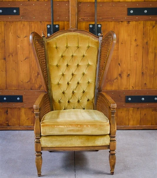 Golden Button Tufted Vintage Chair from The Copper Quail