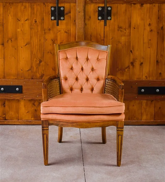vintage salmon pink chair