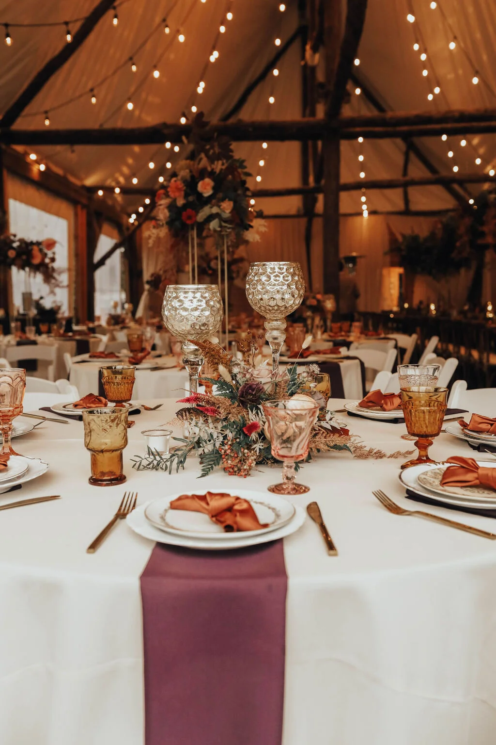 Pink vintage goblets from The Copper Quail