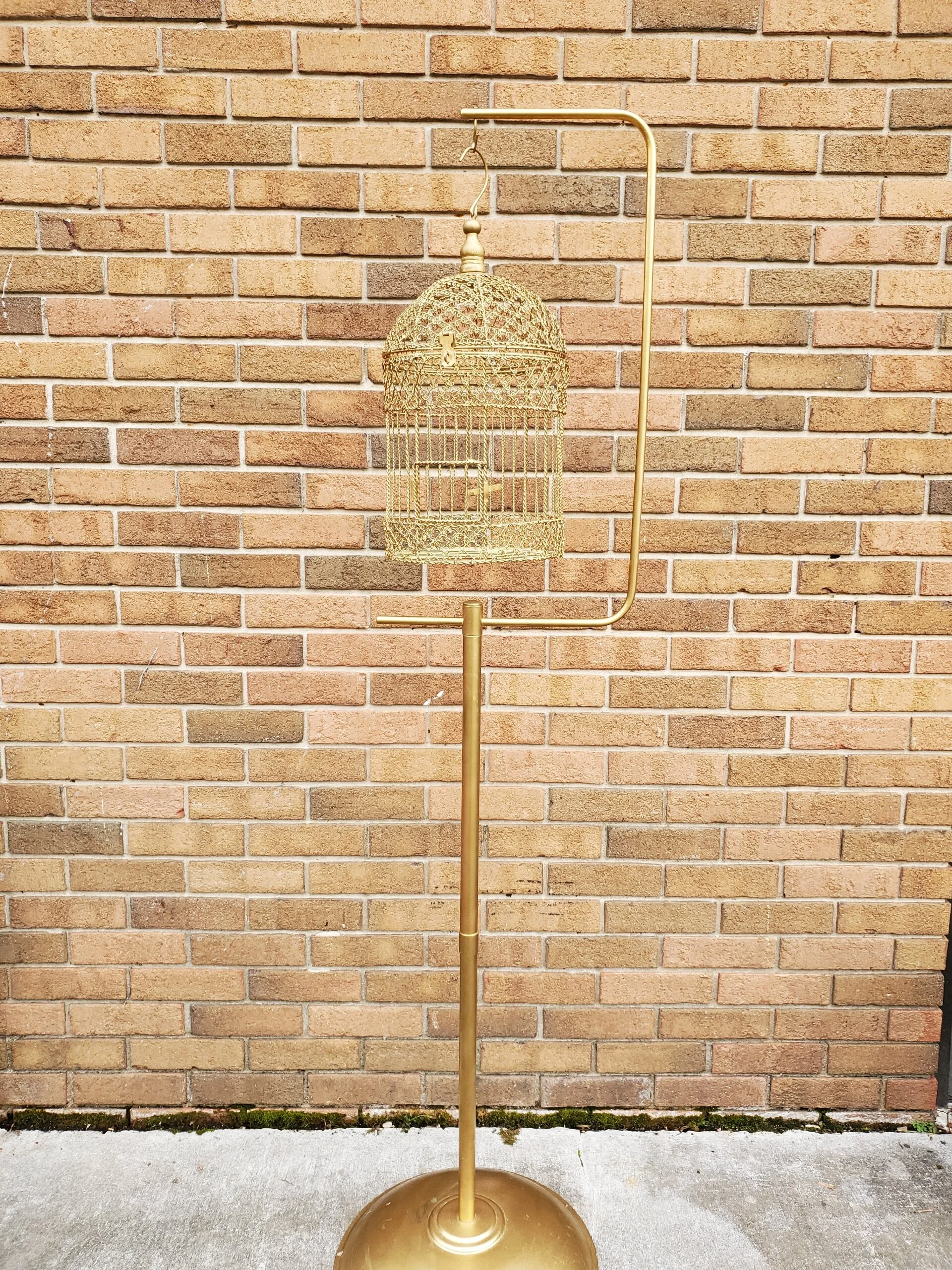 gold birdcage stand