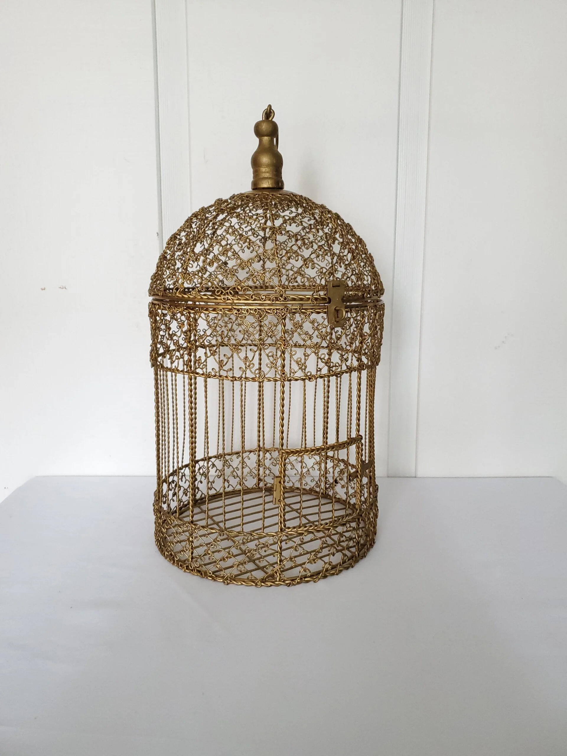 gold birdcage stand