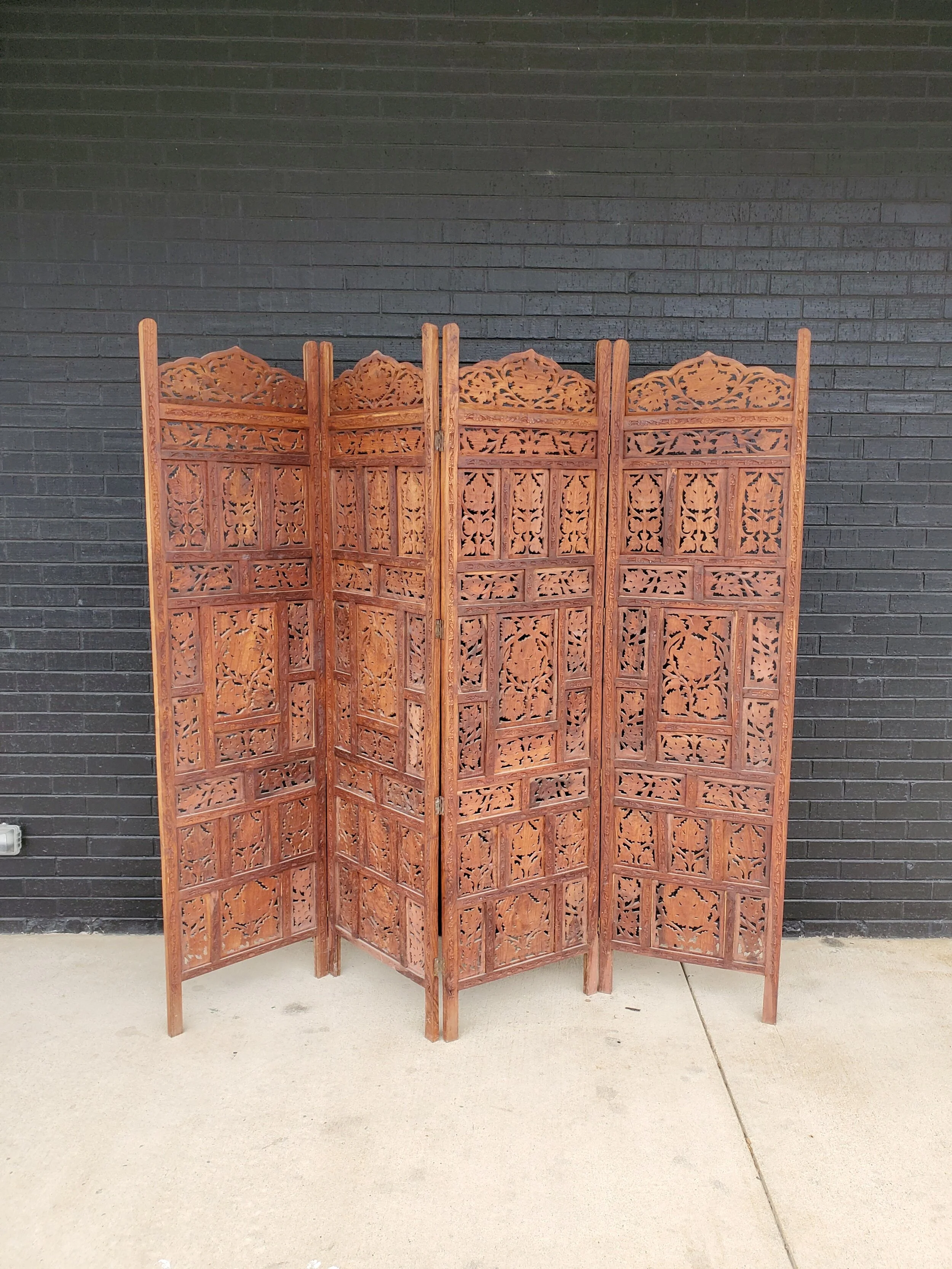 Moroccan Style Carved Wood Room Divider from The Copper Quail