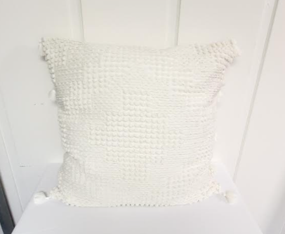 Large White Textured Pillow from The Copper Quail