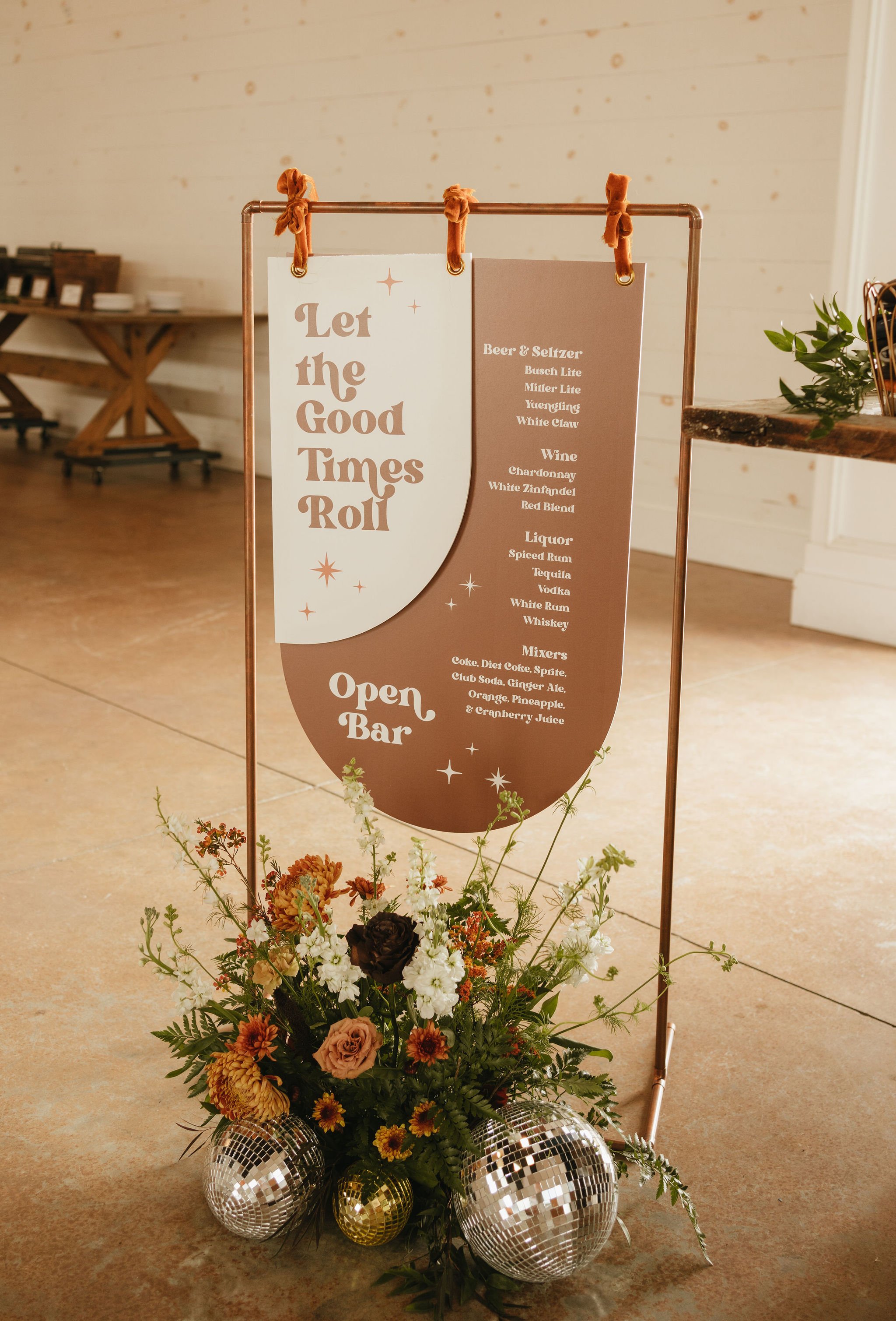 Chattanooga Area Furniture Rentals-Copper Welcome Sign Stands (2)