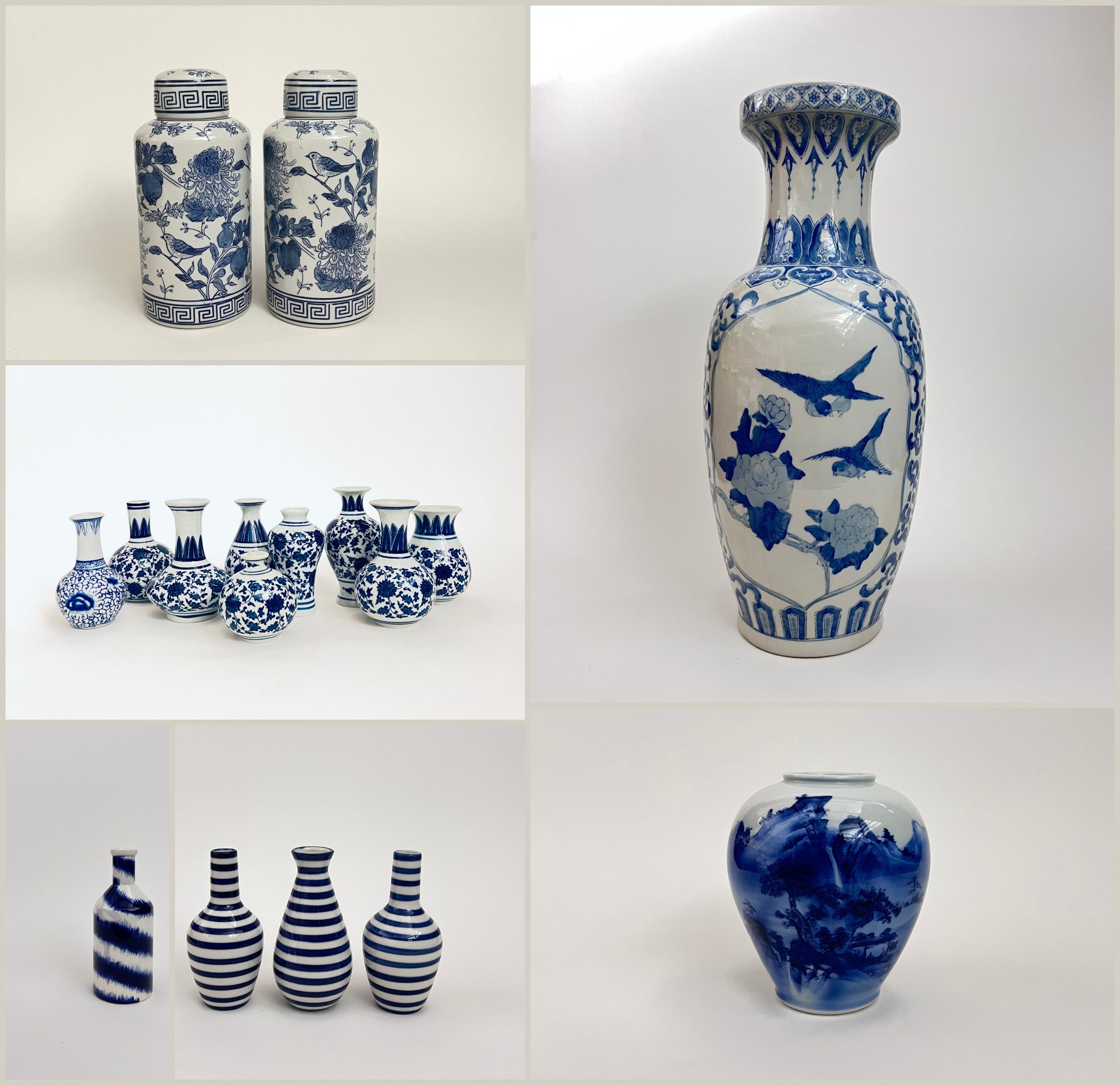 Blue &amp; White Vase Collection