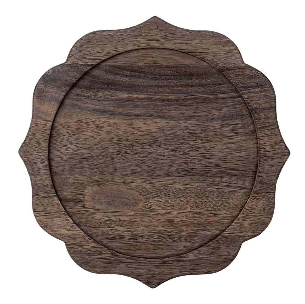 Coming soon! Bennett Scalloped Wood Chargers
