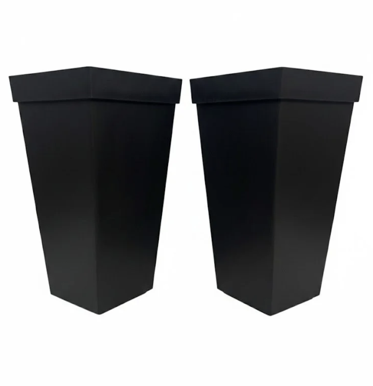 28" Square Black Planters (2)