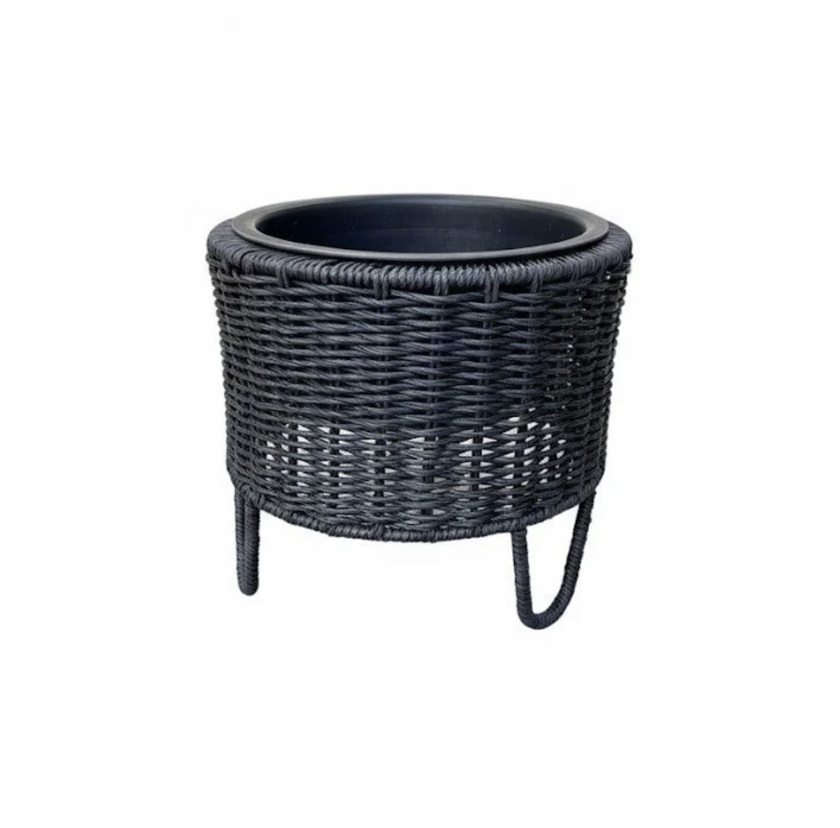 11" Woven Black Plant Stands (2)