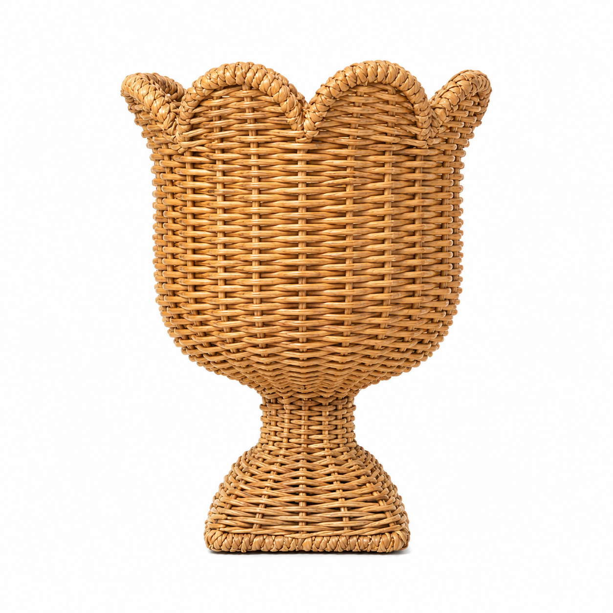 14" Wicker Scalloped Vase (2)