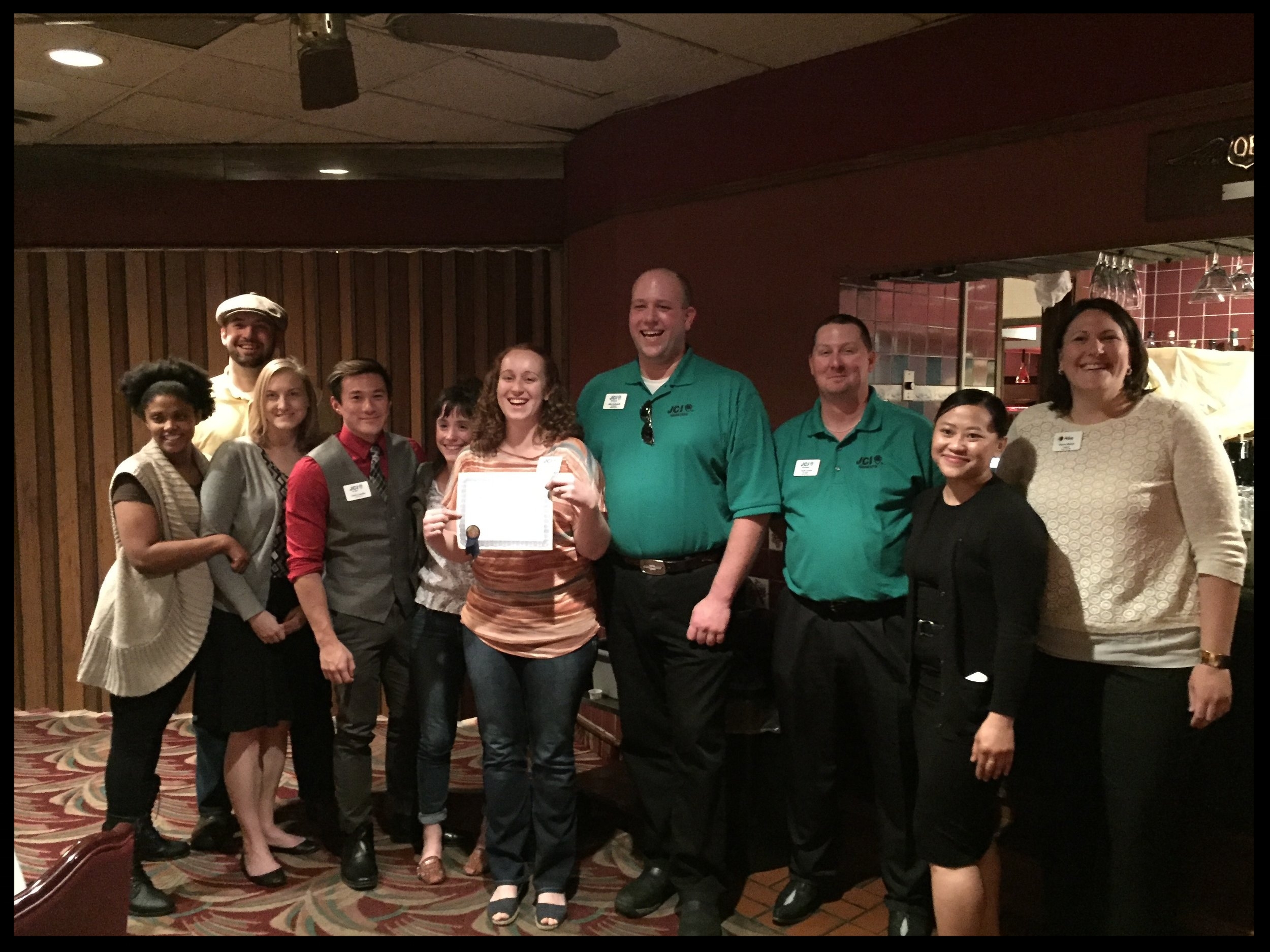 Region Director Mike Slobodnik presents JCI St Paul with the 2016 Quarter 1 GOLD CHAPTER Award 