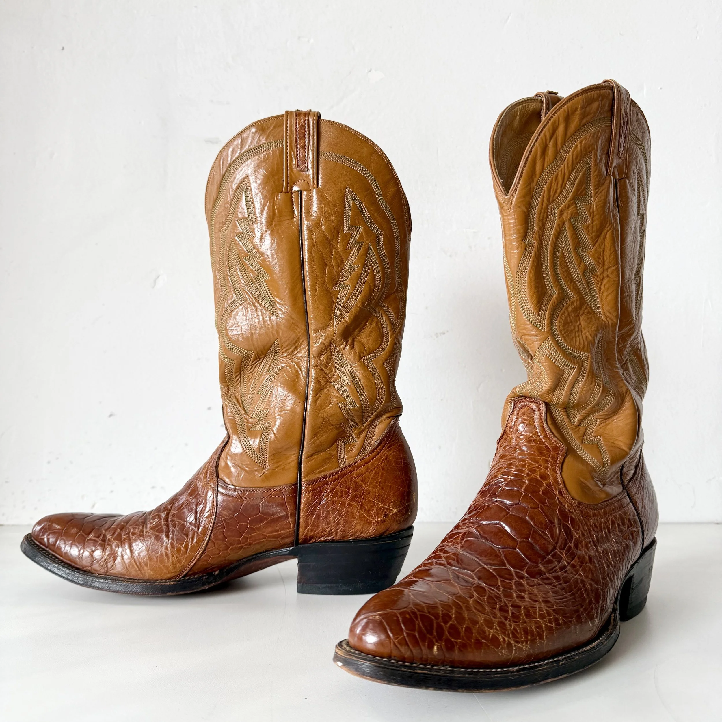 Vintage Billy’s Boots Leather & Snakeskin Cowboy Boots • 10