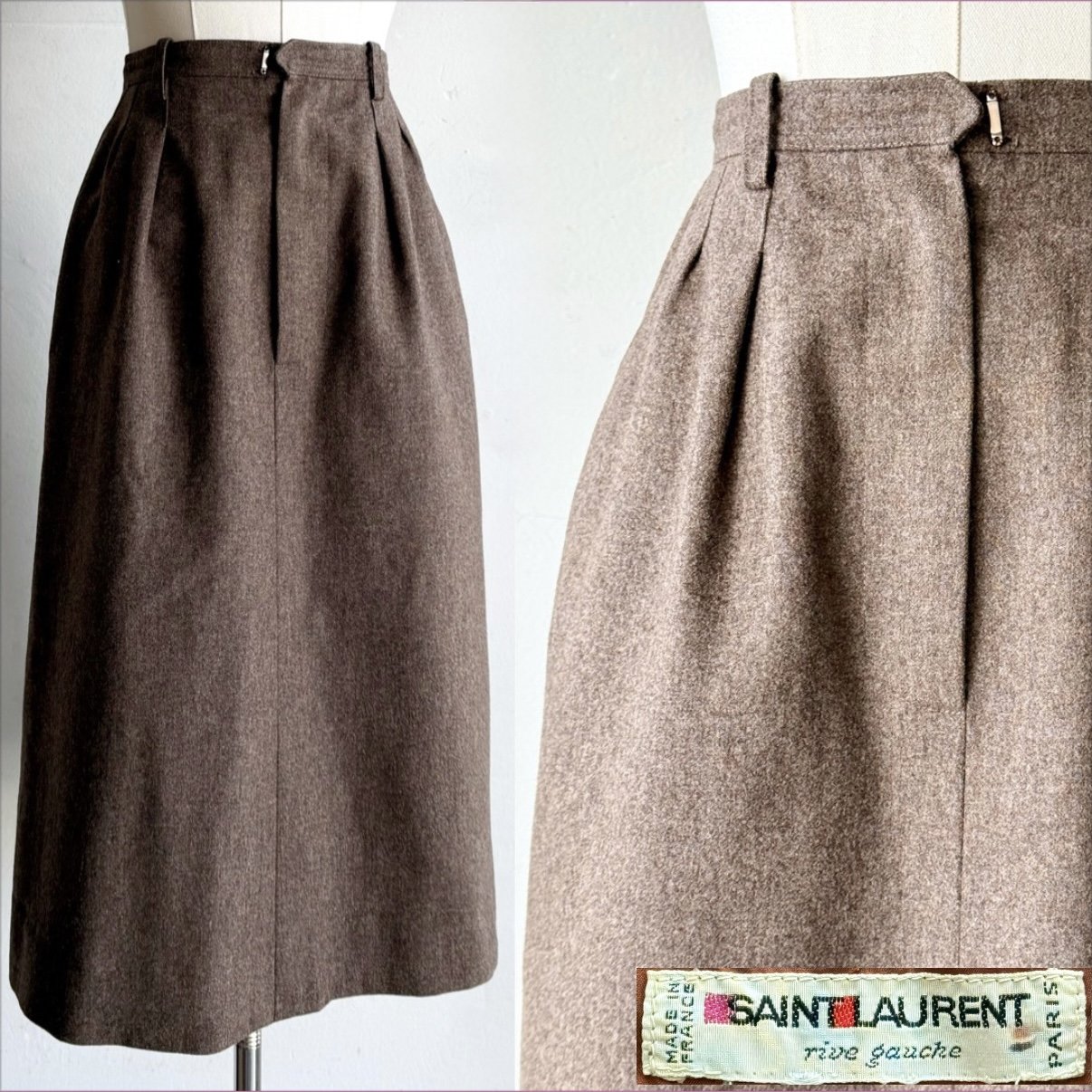 1980’s Saint Laurent Rive Gauche Wool Skirt • XS