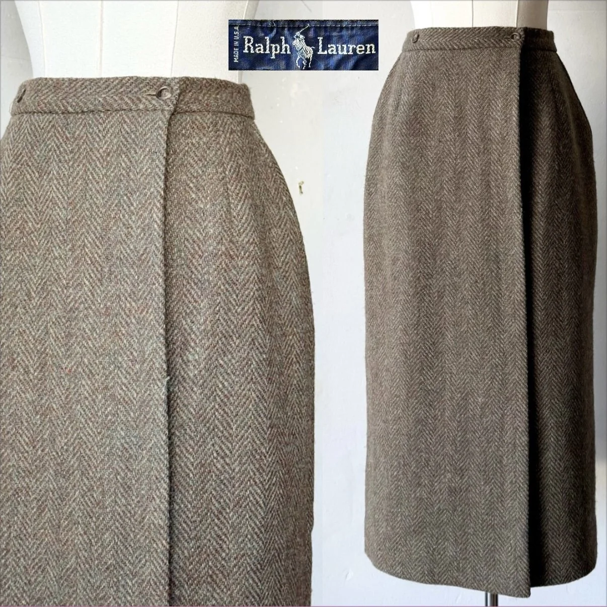 1980’s Ralph Lauren 100% Wool Wrap Skirt • XS