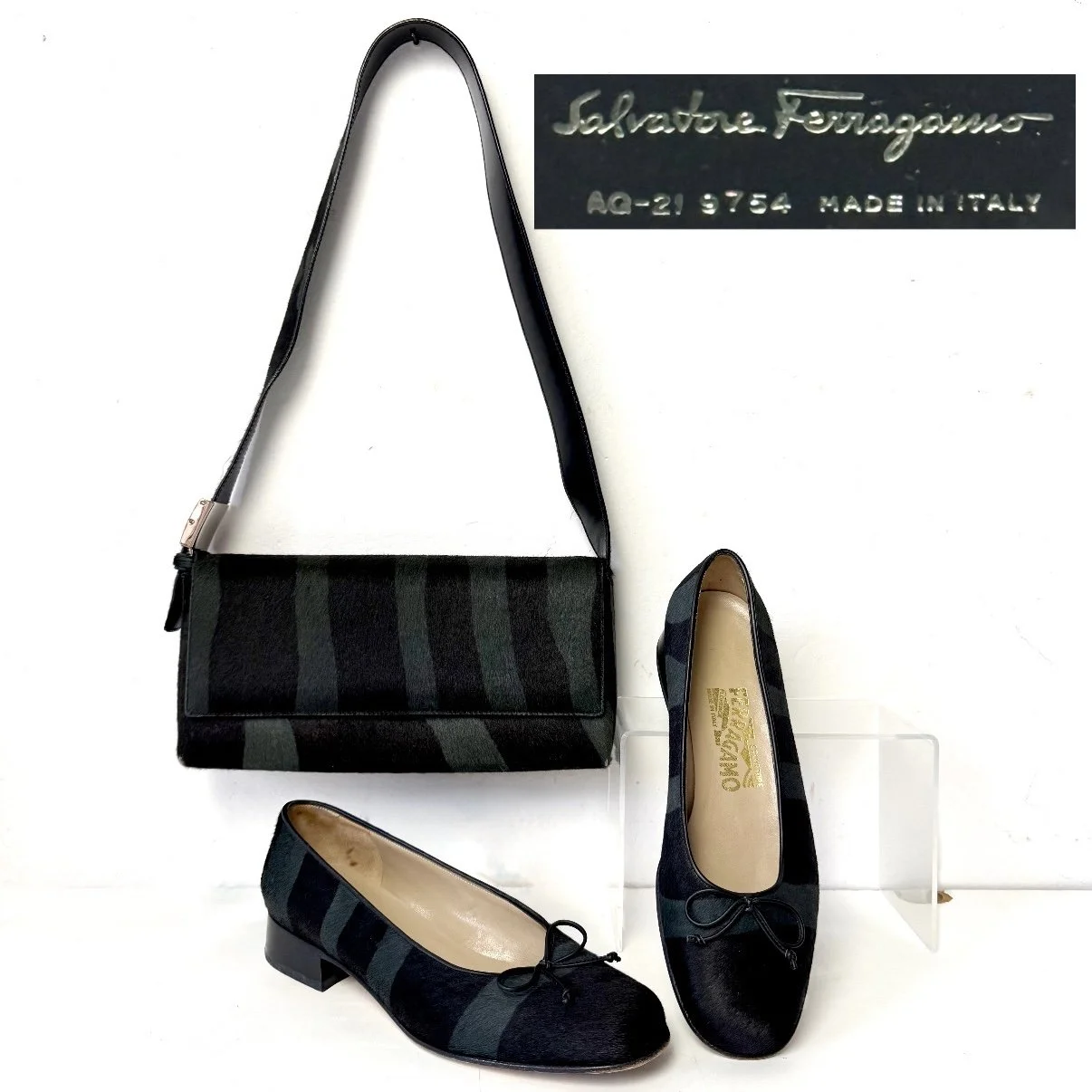 1990’s Matching Ferragamo Bag & Ballet Flats