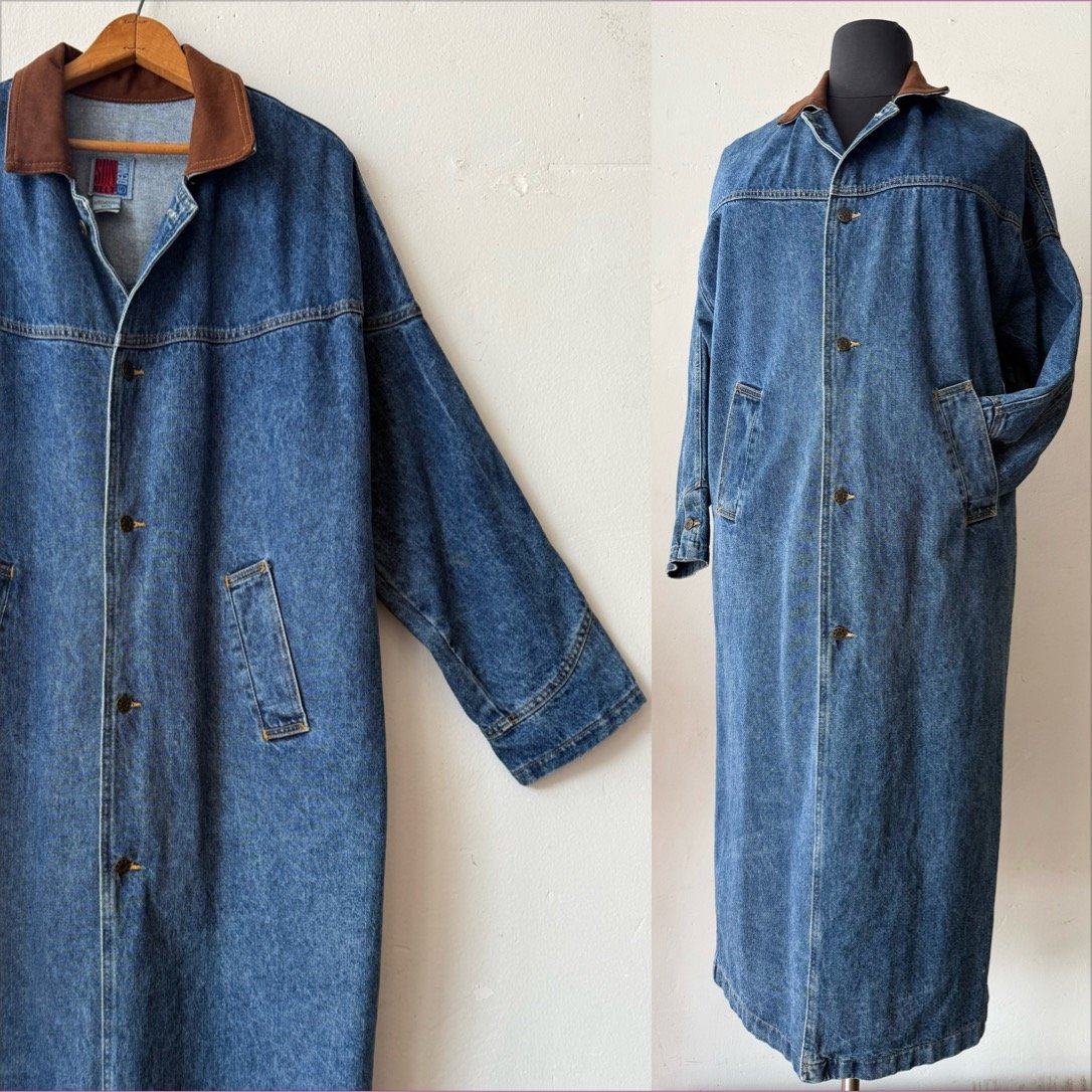 1980’s Long Denim Coat • L/XL