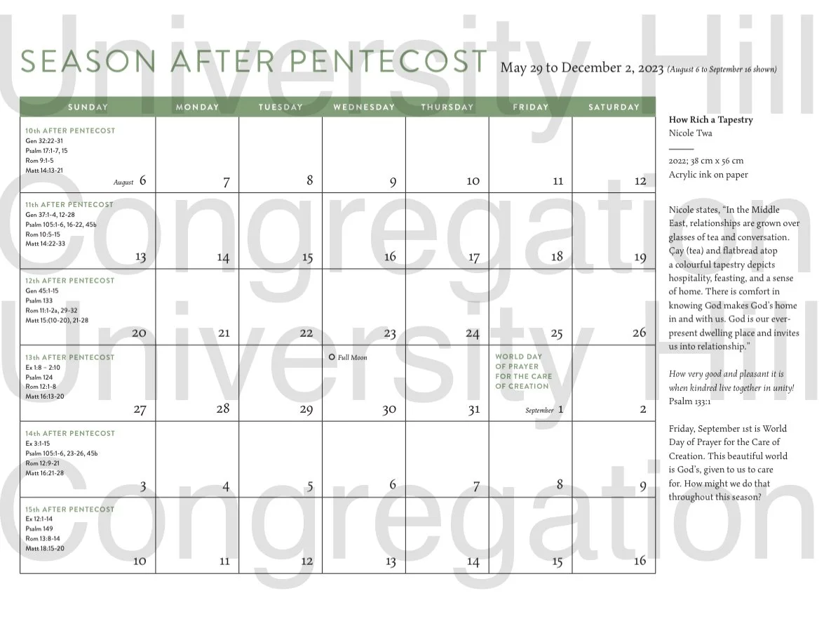 Christian Seasons Calendar