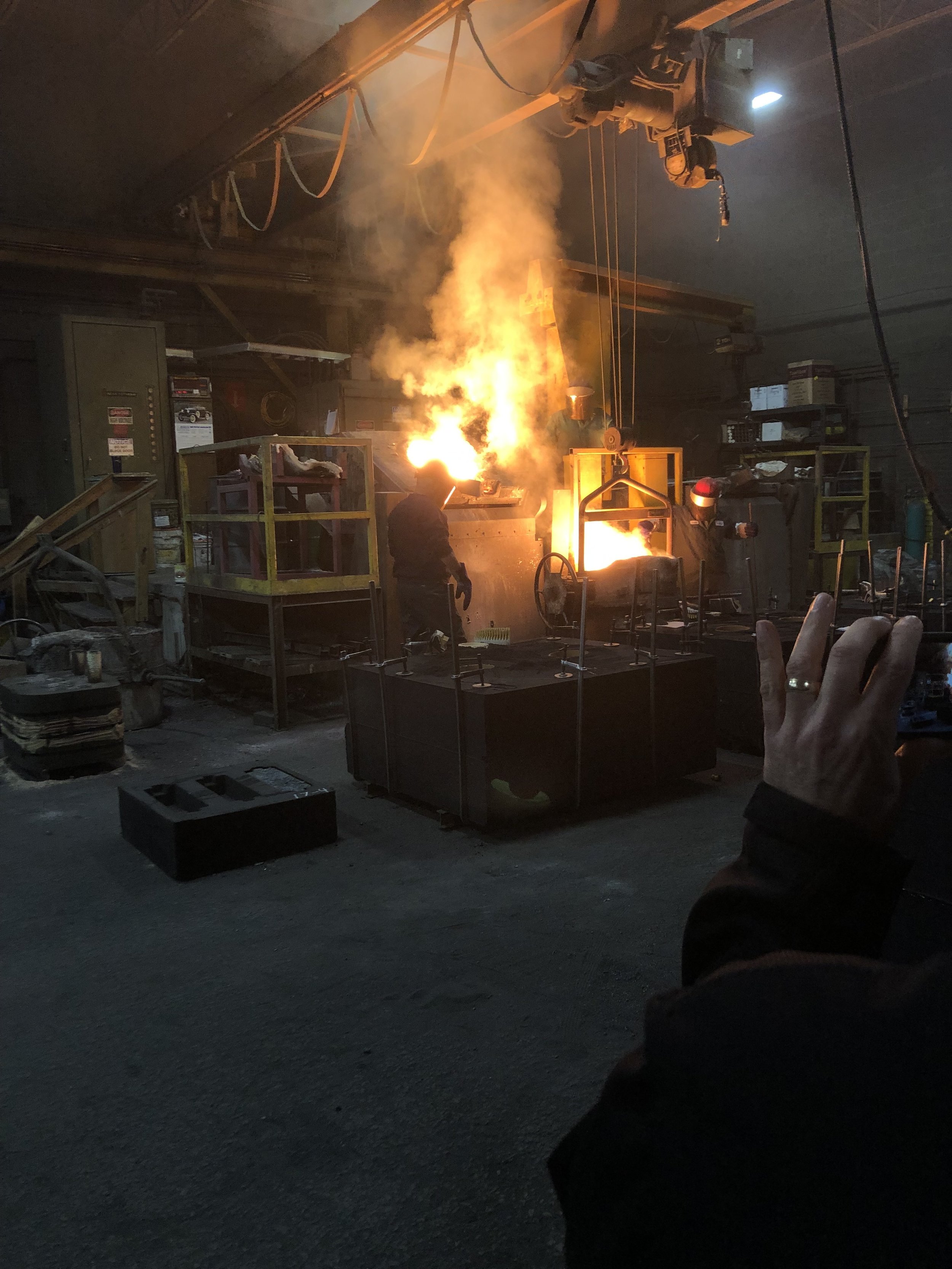 Trident Alloys pouring Steel into a mold