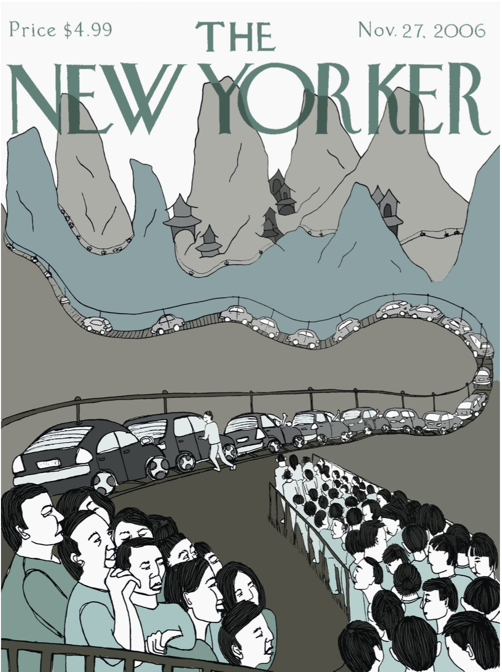 First attempt at Editorial illustration for an article about the car boom in China//