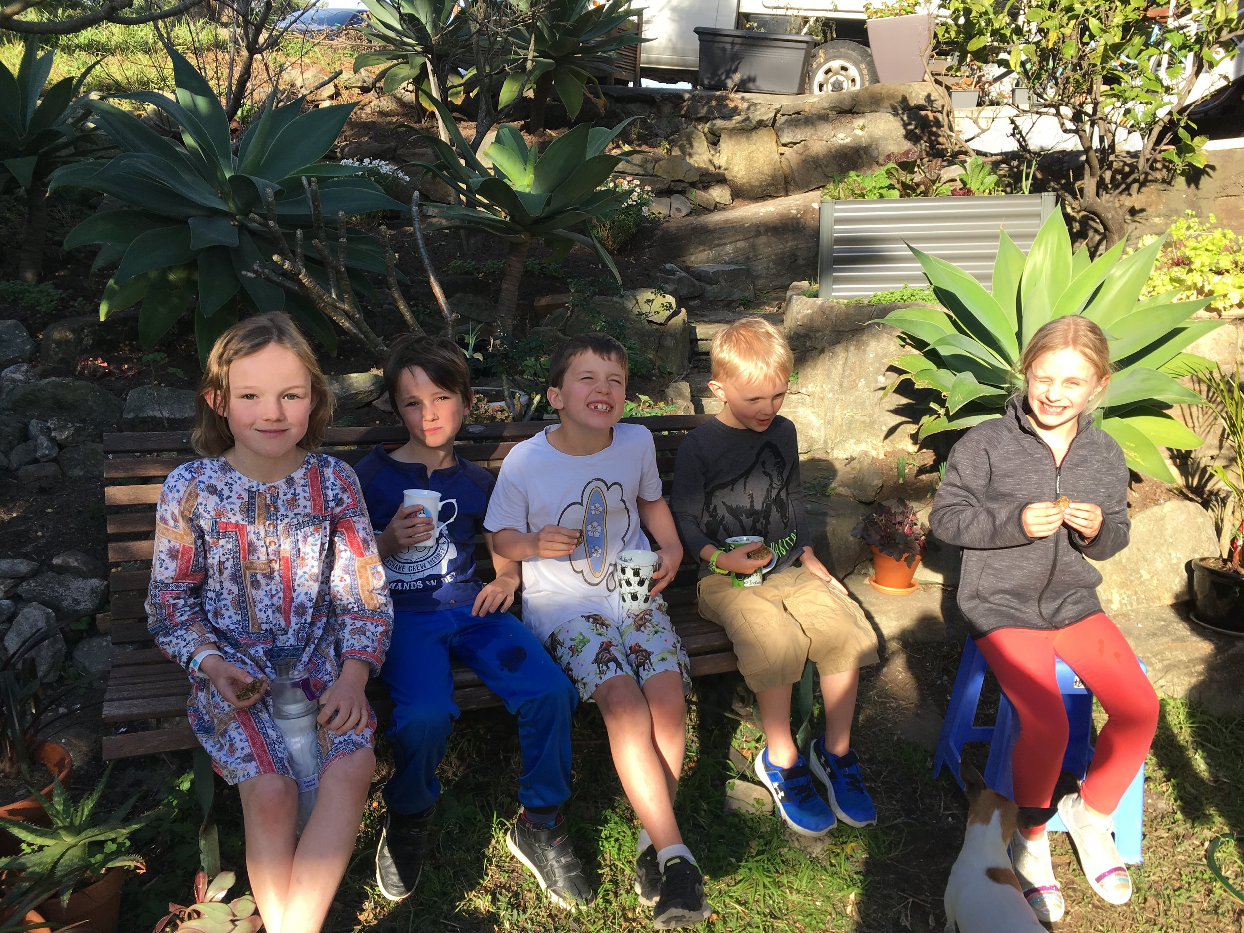 Quick break in the garden for some freshly baked cookies!! 