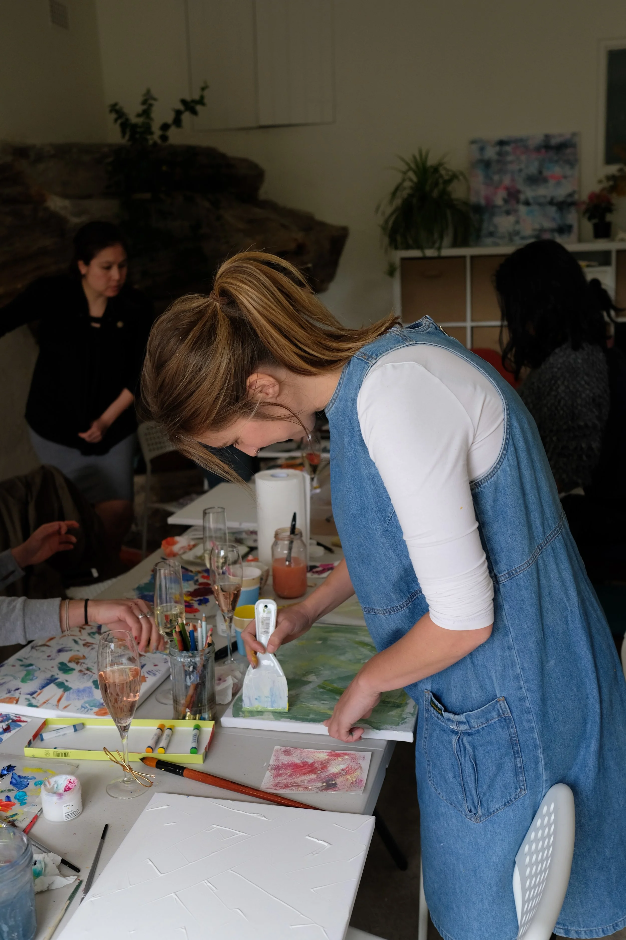 Worked our way up to canvases once everyone was more confident with what they were doing 