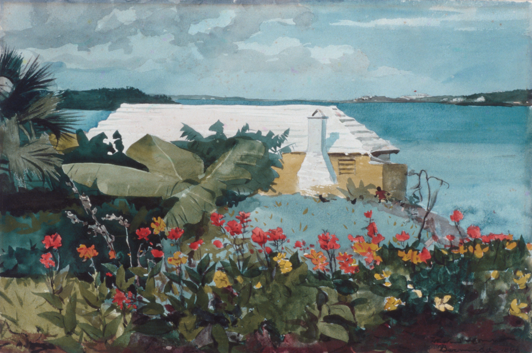 Winslow Homer, 1899, Flower Garden and Bungalow, Bermuda
