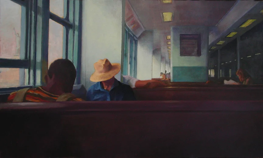 Staten Island Ferry Nigel Van Wieck Oil on Panel 11 x 14 inches