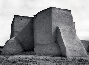  Ansel Adams's  Saint Francis Church, Ranchos de Taos, New Mexico  (1929) 