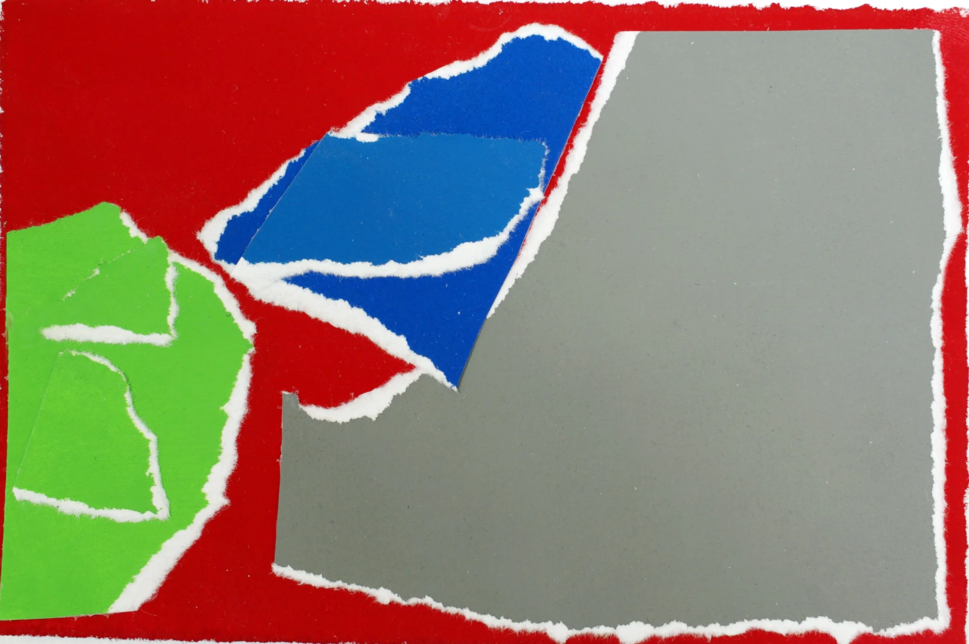 Two then Three, gouache and collage on paper, 4"x6"