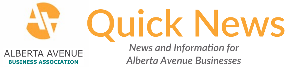 You can find our latest newsletter here: http://mailchi.mp/cb3c3f9cafa6/alberta-avenue-business-association-quick-news-august-2017 And our newsletter archive here: http://us11.campaign-archive2.com/home/?u=fac248323173f5fa4c6661098&id=1627affe87 You can sign up to receive our newsletter here: http://eepurl.com/cpdVbX