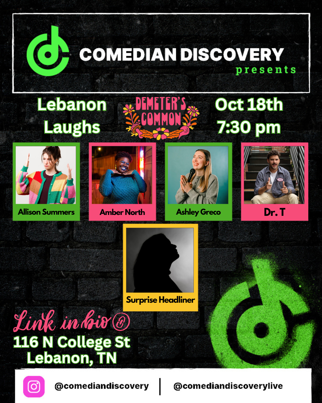 Comedian Discovery Live @ Demeter’s Common