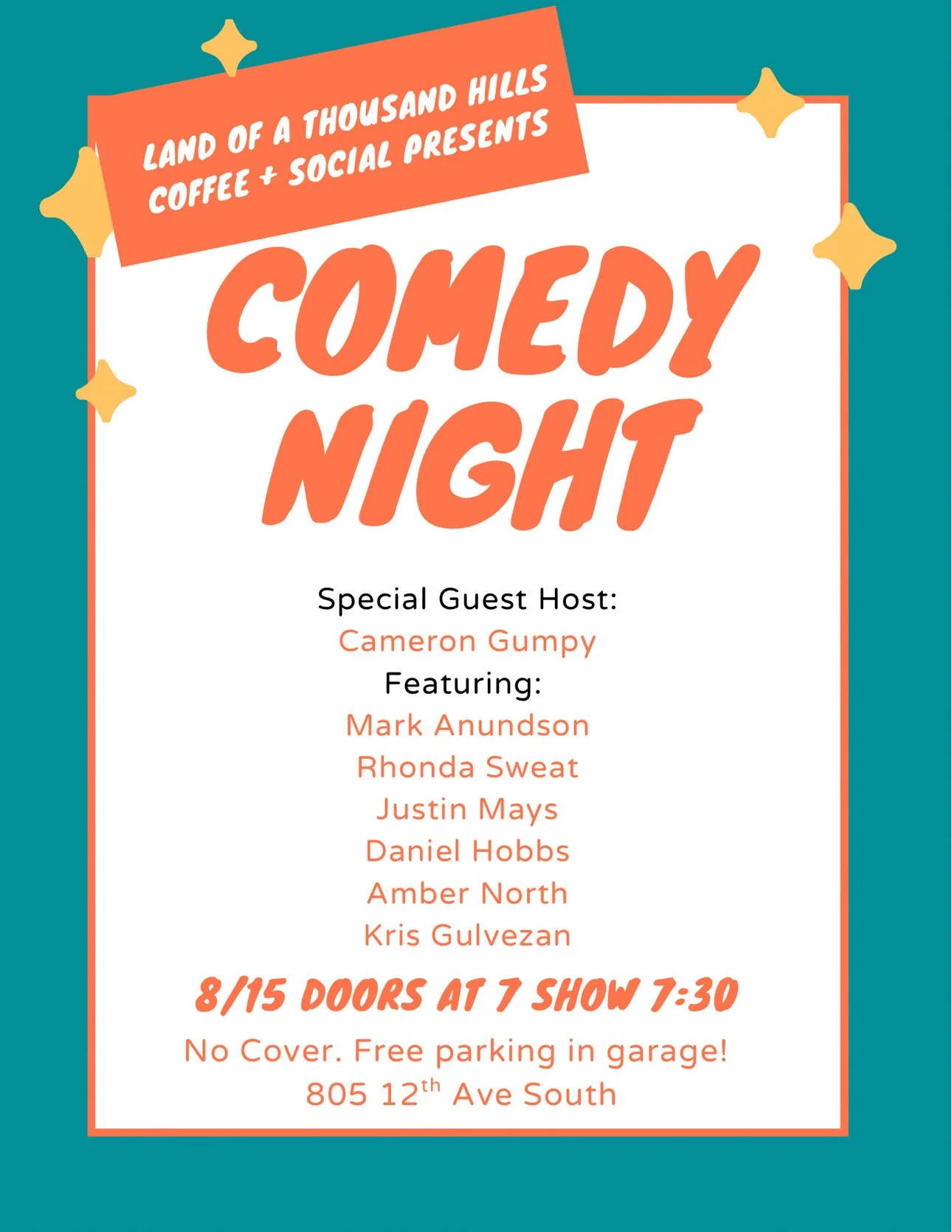 Comedy Night @ Land of A Thousand Hill