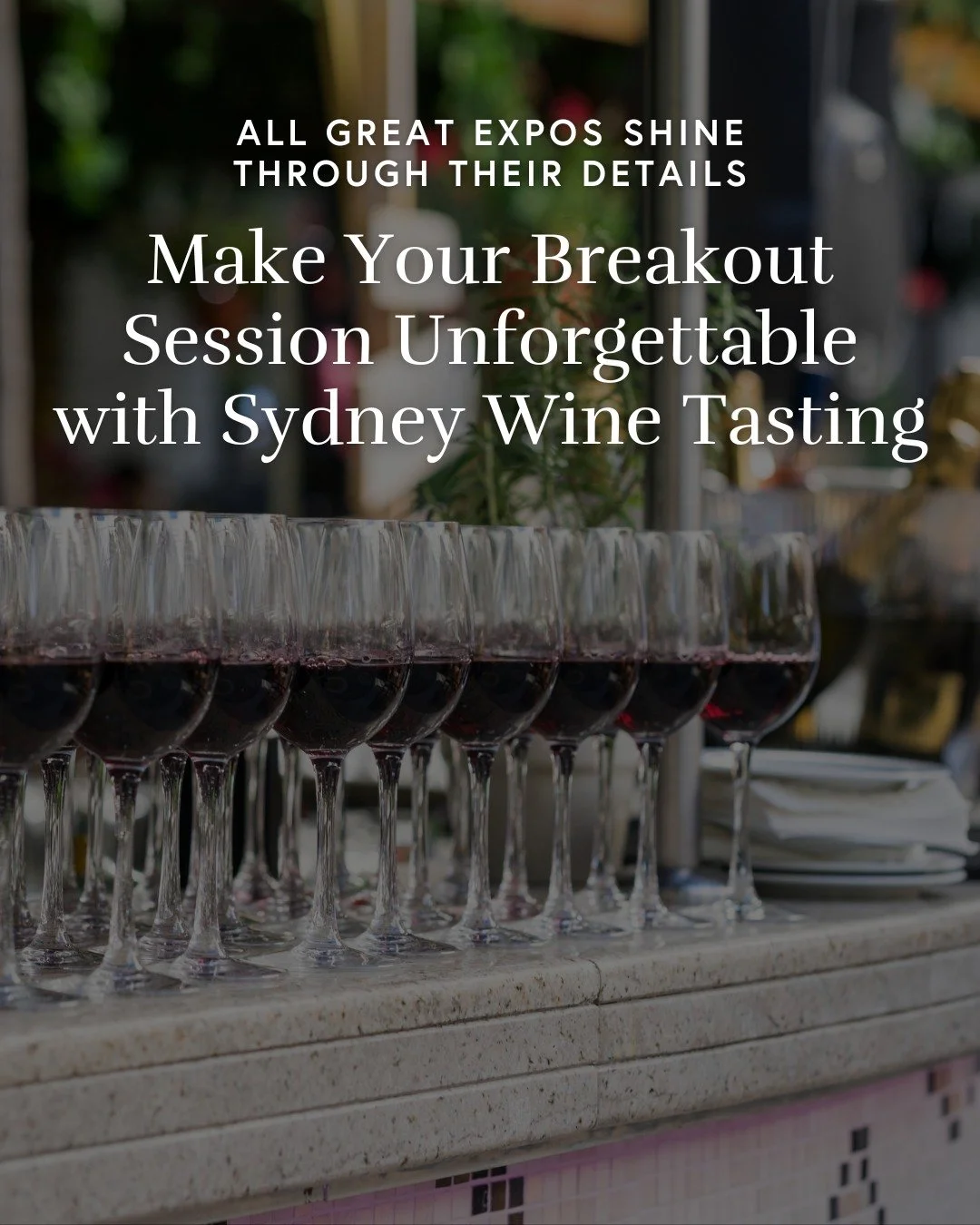 If you want your expo to stand out, the details matter 💯 Instead of another round of coffee, treat your guests to a wine tasting experience that feels fresh, social, and exciting. 
Our pop-up bars are fully tailored to your theme and space, ensurin