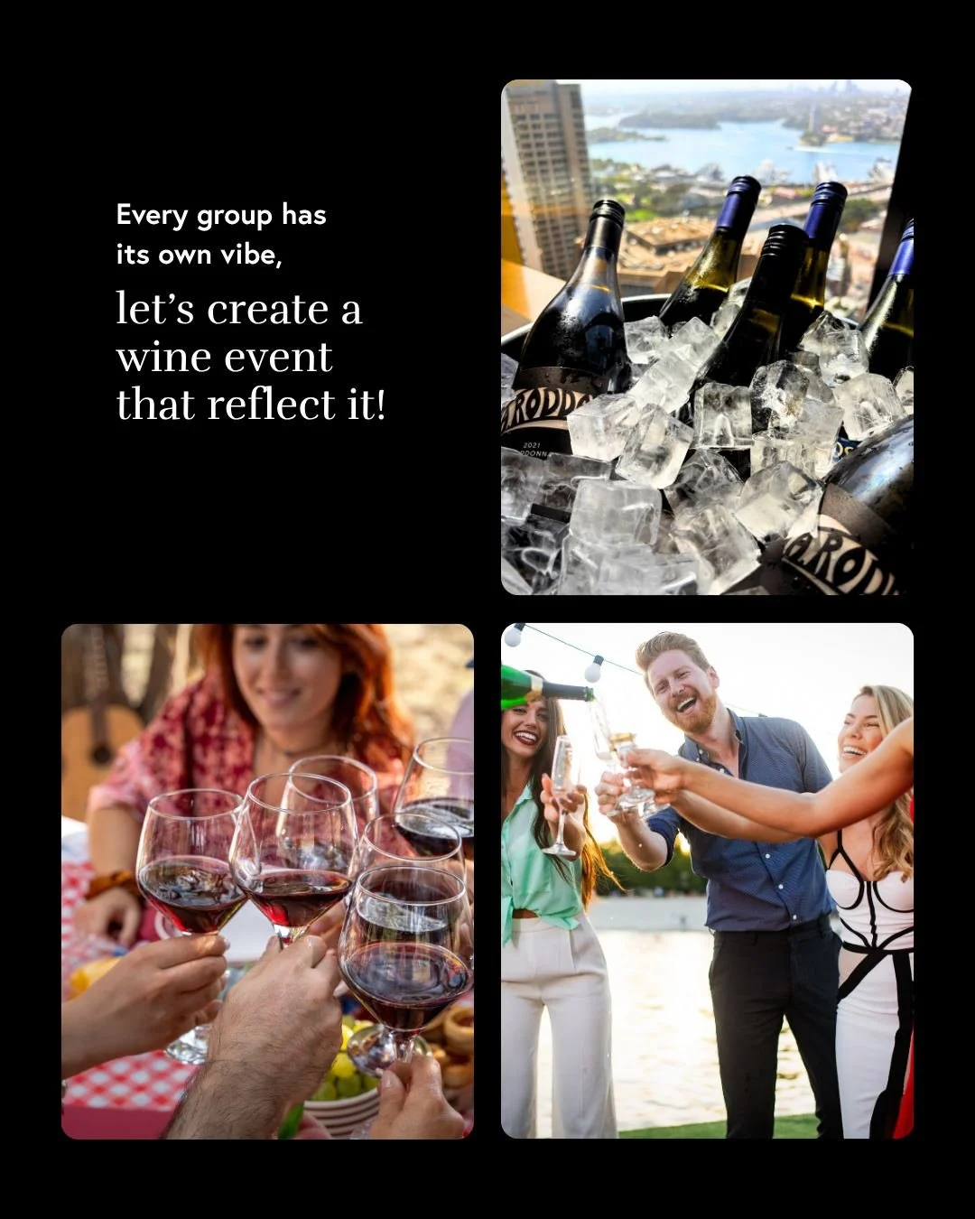 Step away from ordinary and discover a wine tasting experience shaped entirely around your interests 😎

Sydney Wine Tasting offers themed events that combine knowledge, interaction and a touch of flair. Choose from popular formats like Champagne vs 