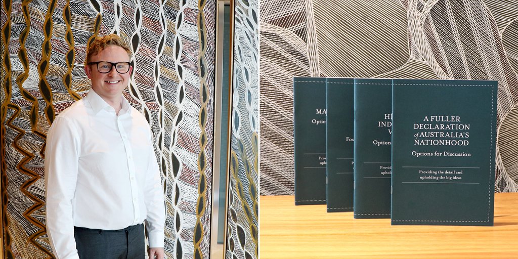 David Allinson with U&R’s policy documents, Upholding the Big Ideas