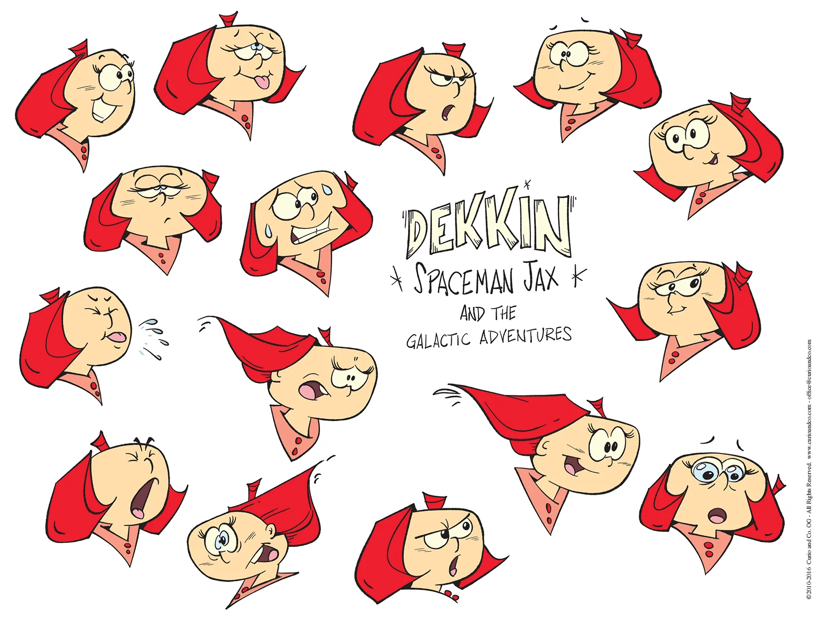 Spaceman Jax - Dekkin facial expressions - model sheet
