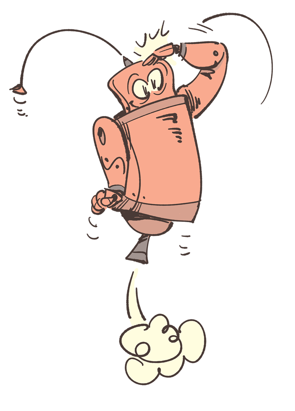 Spaceman Jax - Artie the robot reporting for duty - illustration by Cesare Asaro