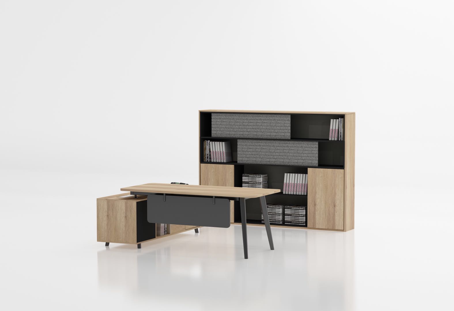 Norba  executive desk and bookcase 