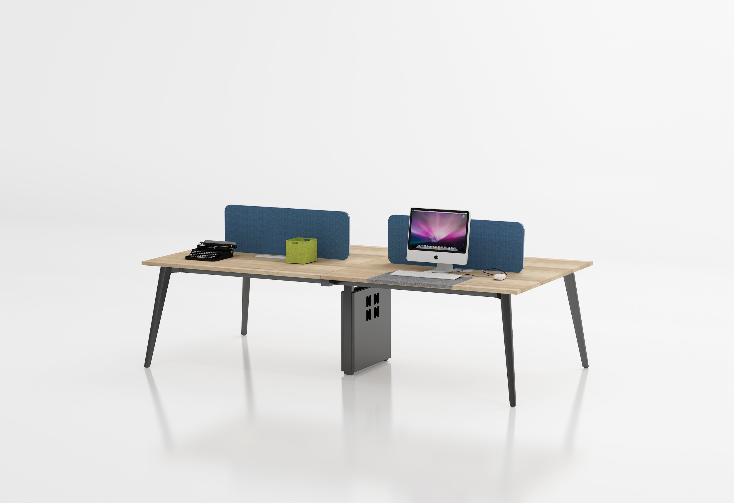 Norba four-desk workstation with inner support structure